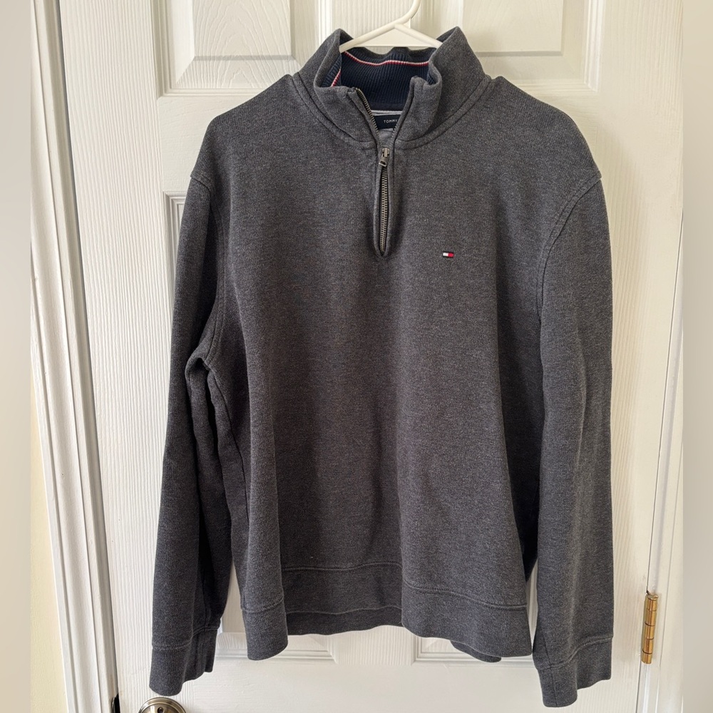Tommy Hilfiger Men's Charcoal Zip-Up Sweater